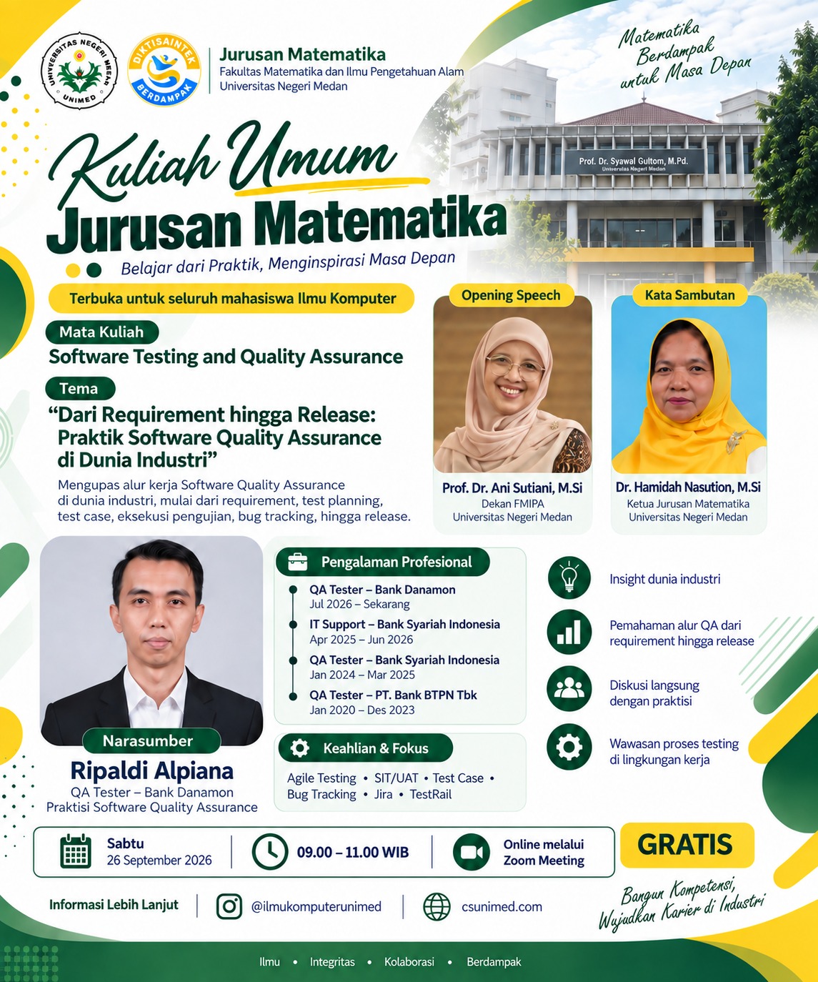 Kelas Praktisi - “Dari Requirement hingga Release: Praktik Software Quality Assurance di Dunia Industri”